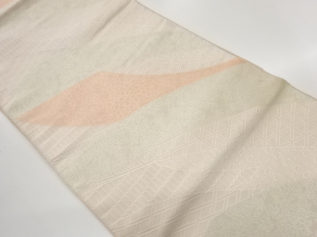JAPANESE NAGOYA OBI / WOVEN ABSTRACT KIKKO PATTERN